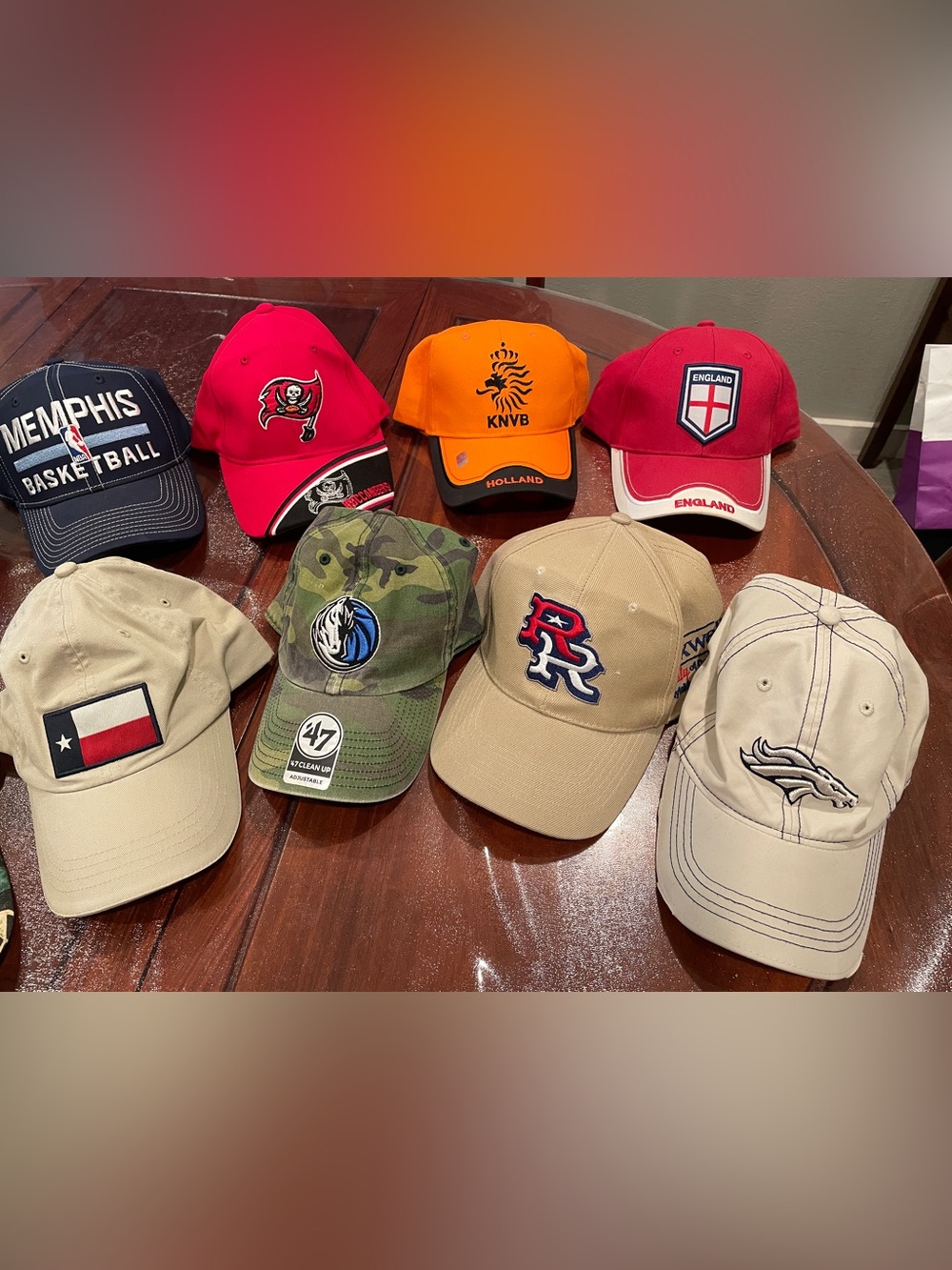 Lot of 10 Spots & Brands Hats/Caps (47 Brand, Adidas,NBA,NFL and other brands)